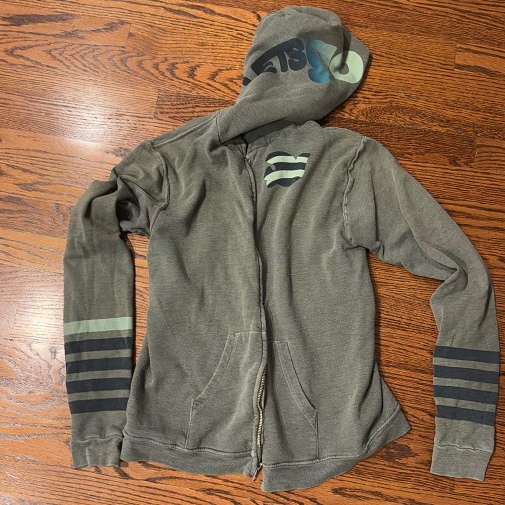 freecity olive zip hoodie size 2